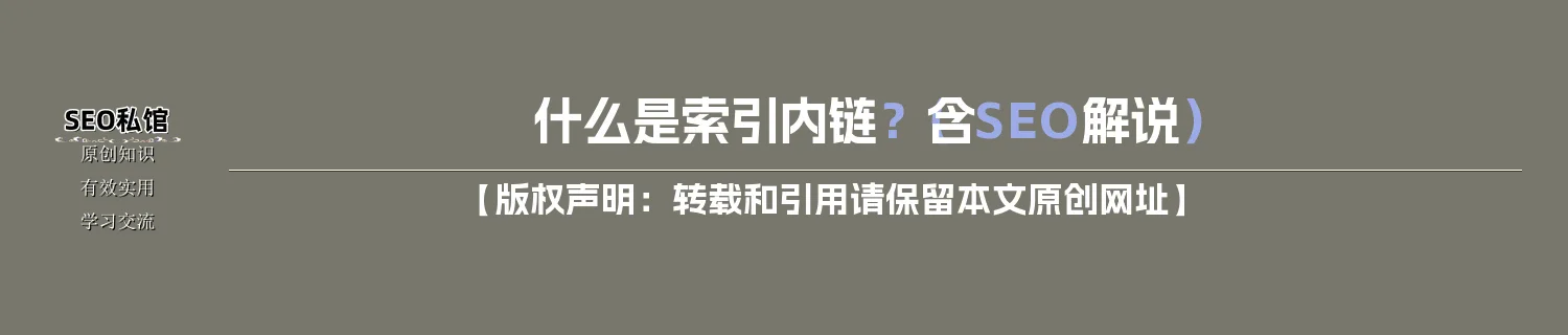 什么是索引内链？（含SEO解说）