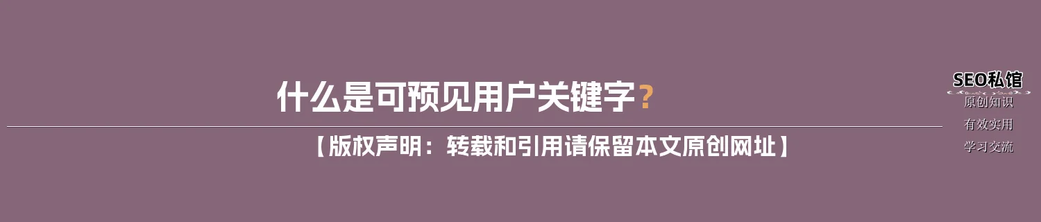 什么是可预见用户关键字？