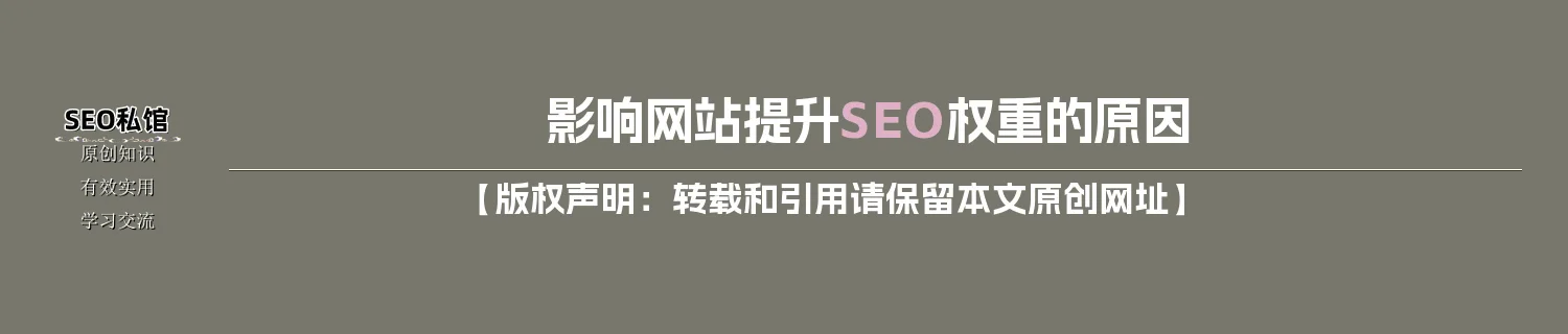 影响网站提升SEO权重的原因
