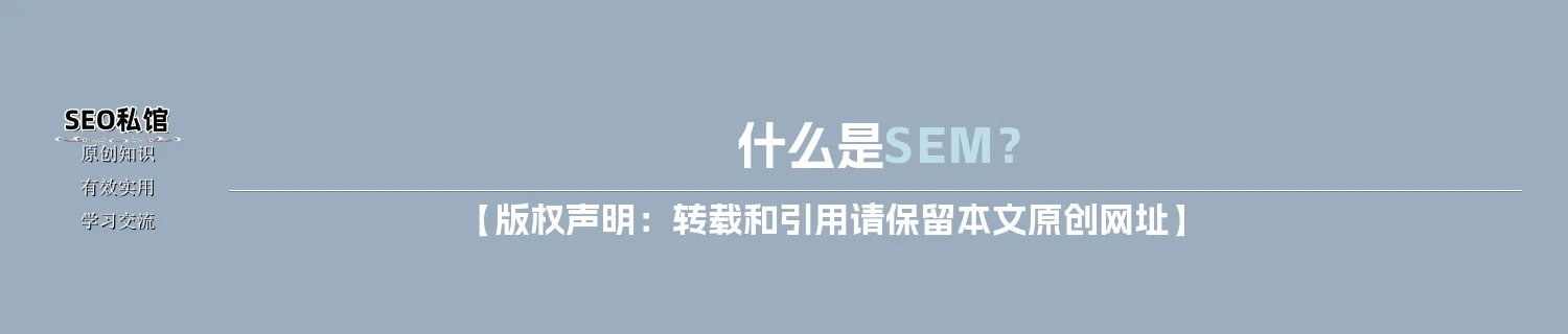 什么是SEM? 什么是SEM?