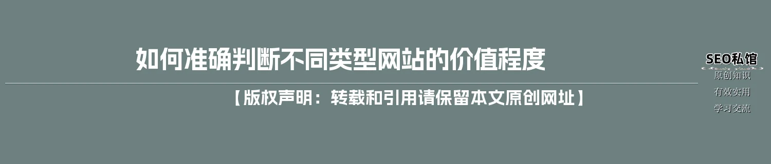 如何准确判断不同类型网站的价值程度
