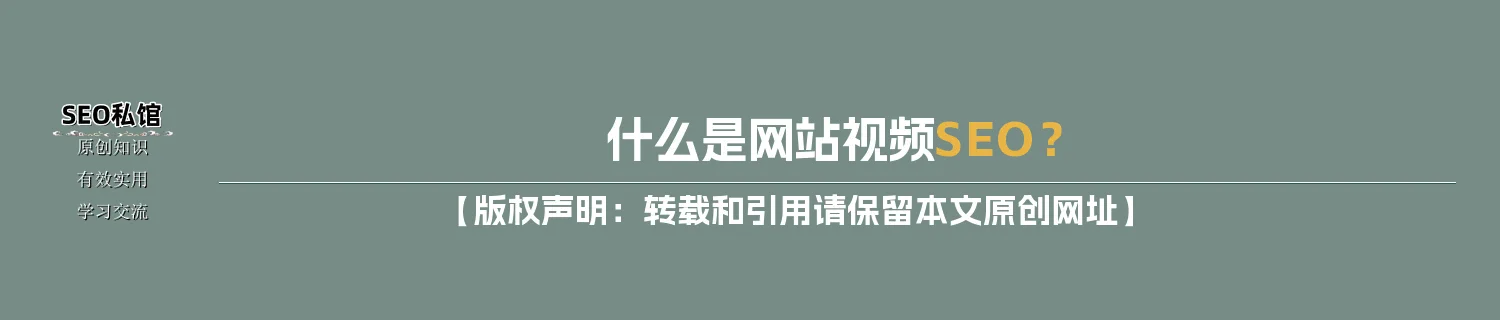 什么是网站视频SEO？
