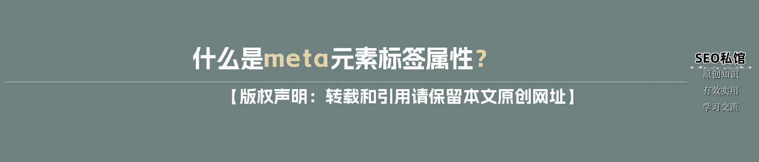 什么是meta元素标签属性？
