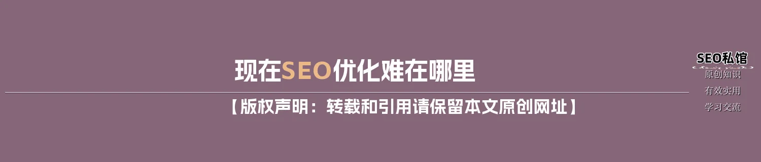 现在SEO优化难在哪里