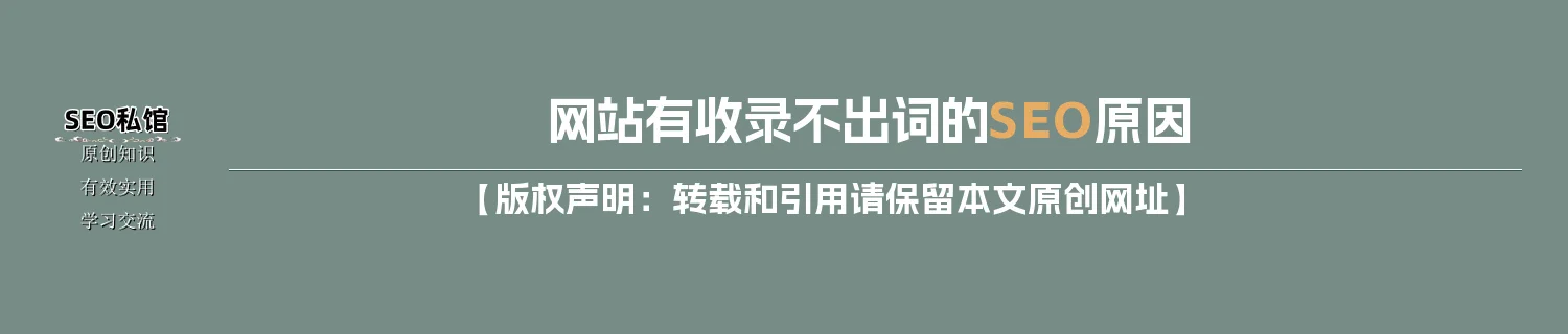 网站有收录不出词的SEO原因