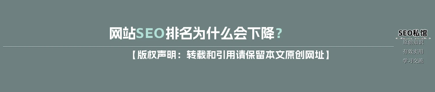 网站SEO排名为什么会下降？