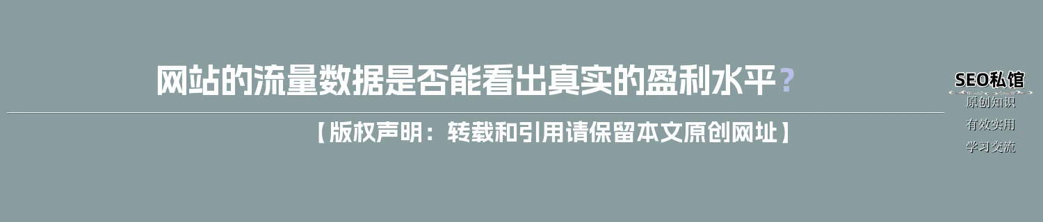 网站的流量数据是否能看出真实的盈利水平？