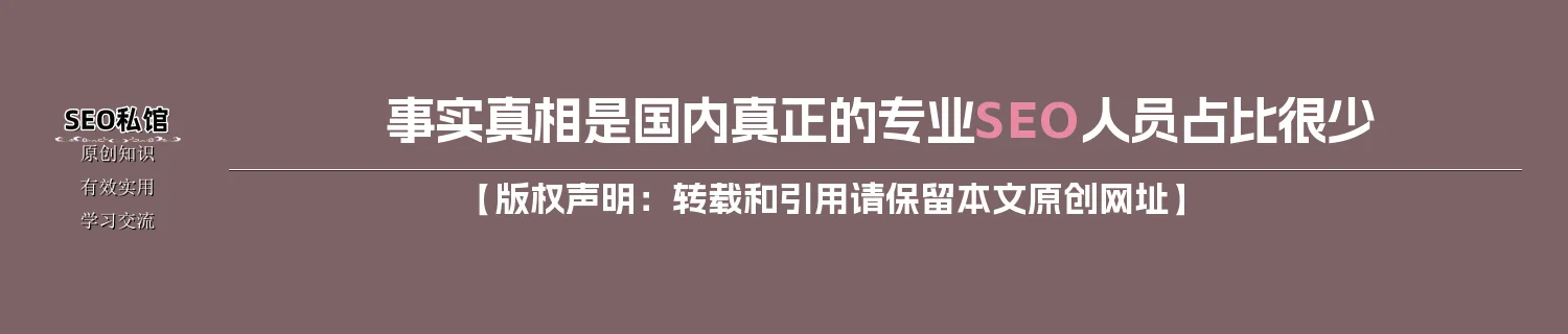 事实真相是国内真正的专业SEO人员占比很少