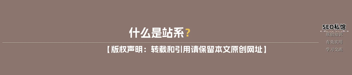 什么是站系？