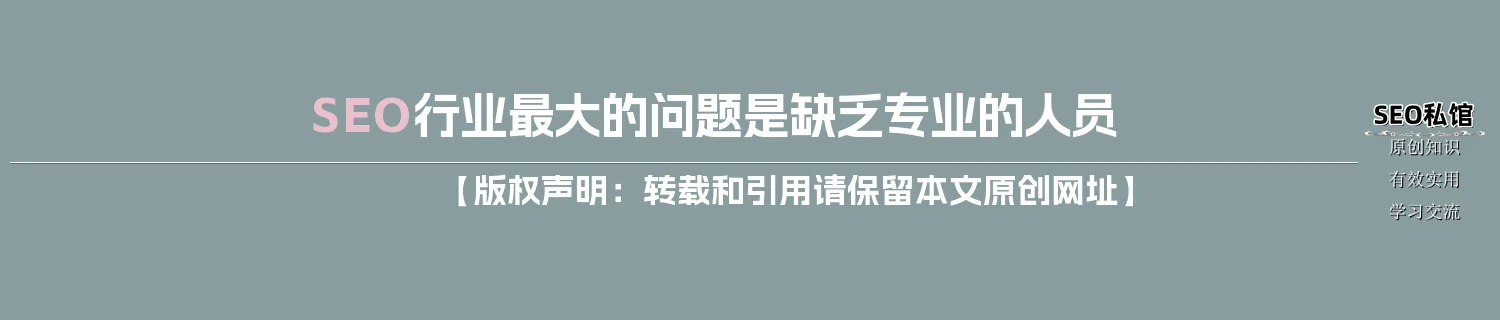 SEO行业最大的问题是缺乏专业的人员