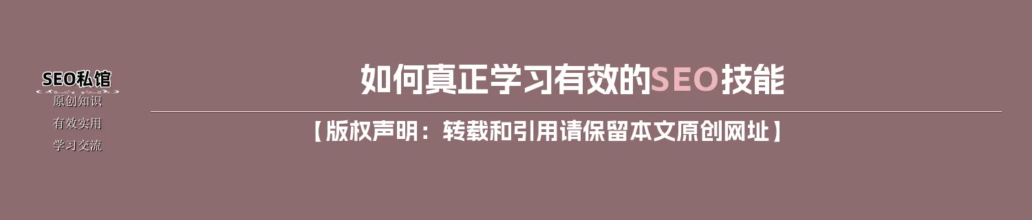 如何真正学习有效的SEO技能