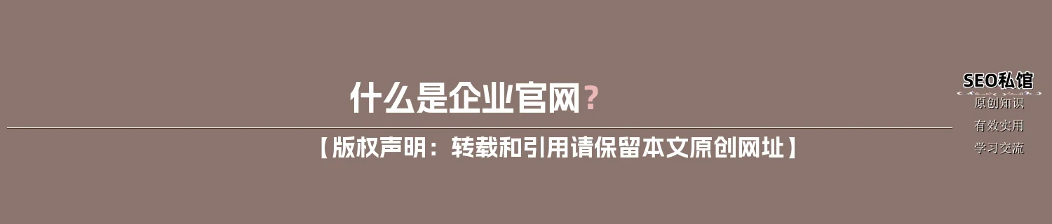 什么是企业官网？