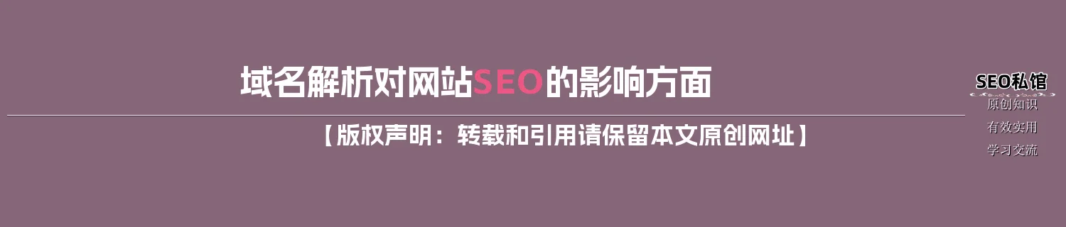 域名解析对网站SEO的影响方面