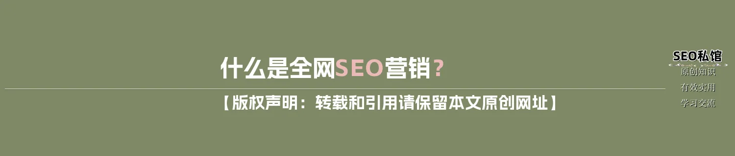 什么是全网SEO营销？