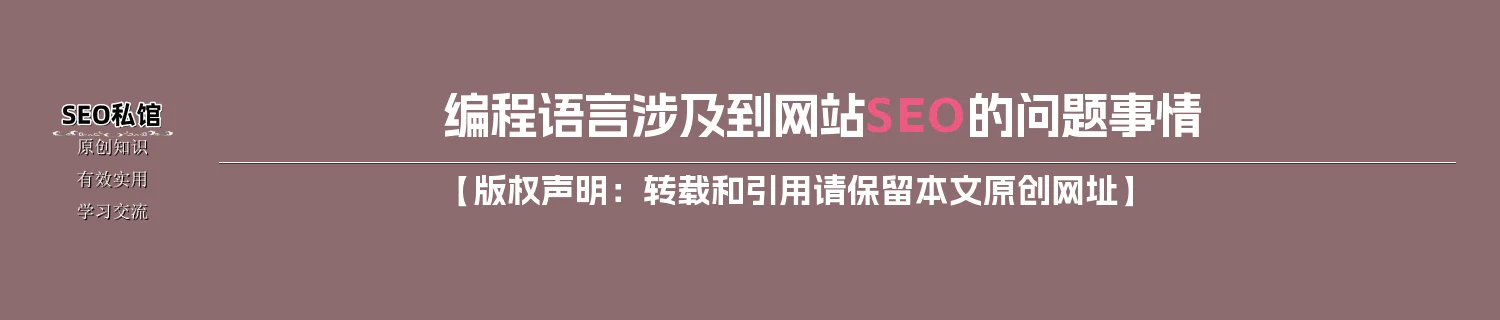 编程语言涉及到网站SEO的问题事情