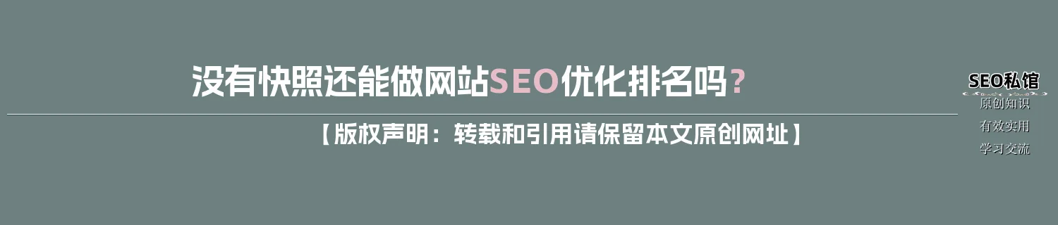 没有快照还能做网站SEO优化排名吗？
