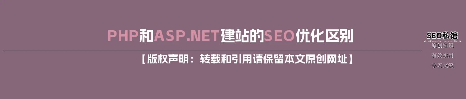 PHP和ASP.NET建站的SEO优化区别