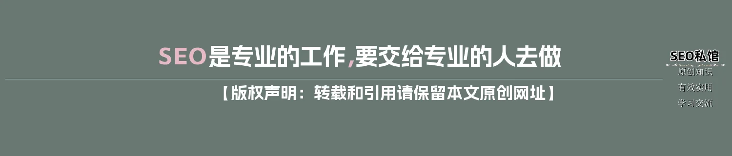 SEO是专业的工作，要交给专业的人去做