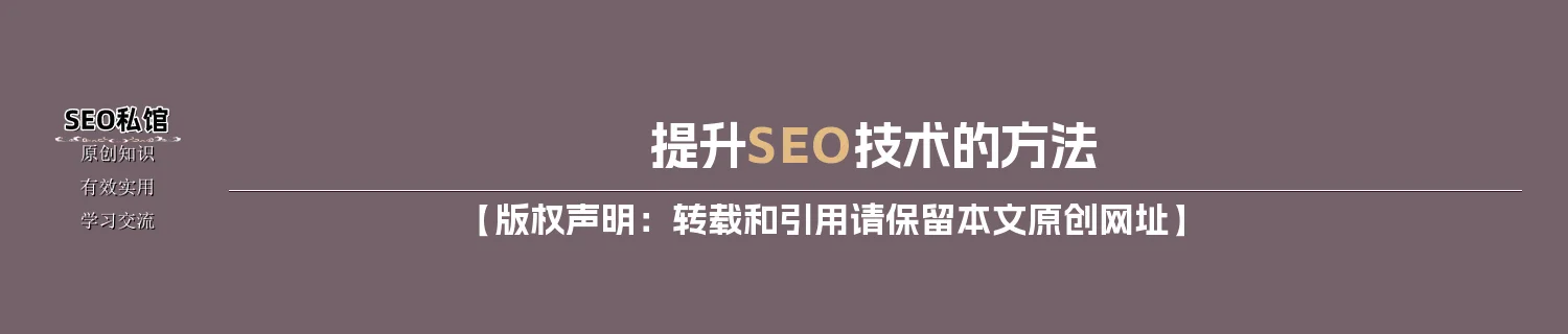 提升SEO技术的方法