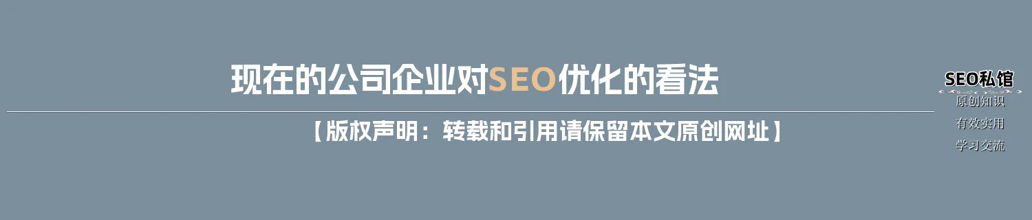 现在的公司企业对SEO优化的看法