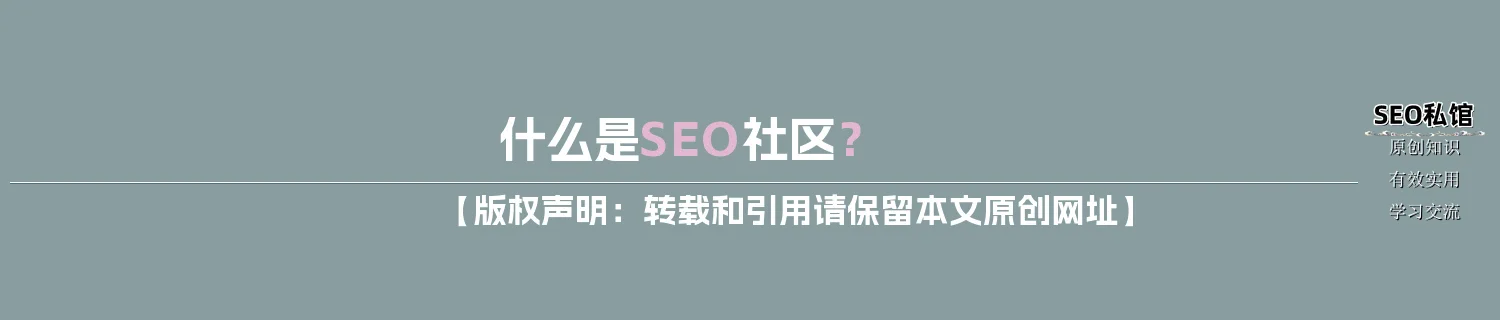 什么是SEO社区？