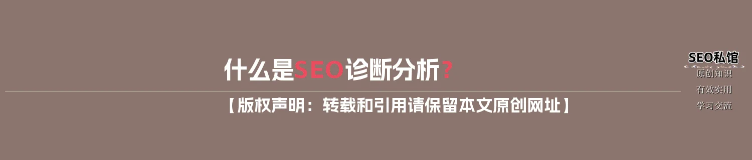 什么是SEO诊断分析？