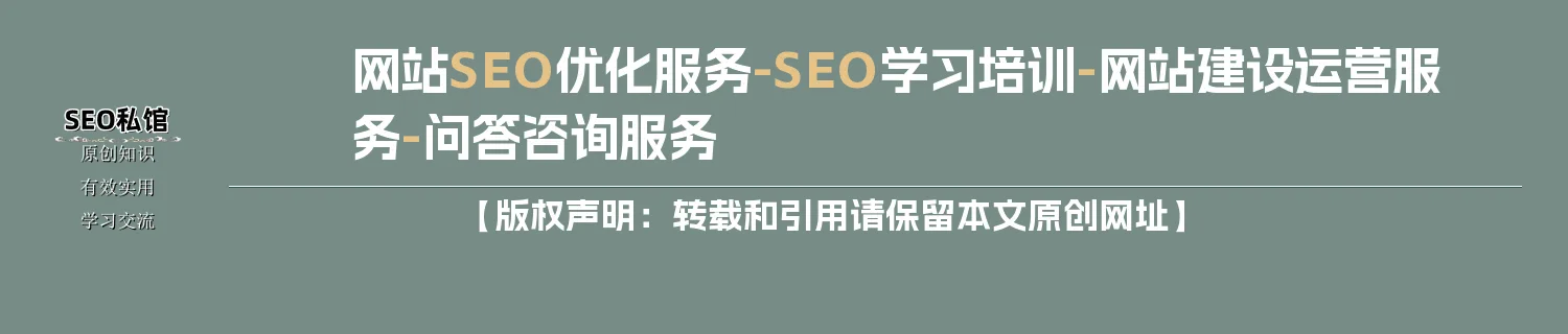 网站SEO优化服务-SEO学习培训-网站建设运营服务-问答咨询服务