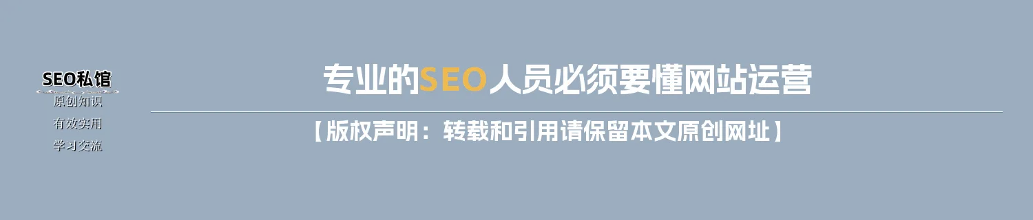 专业的SEO人员必须要懂网站运营