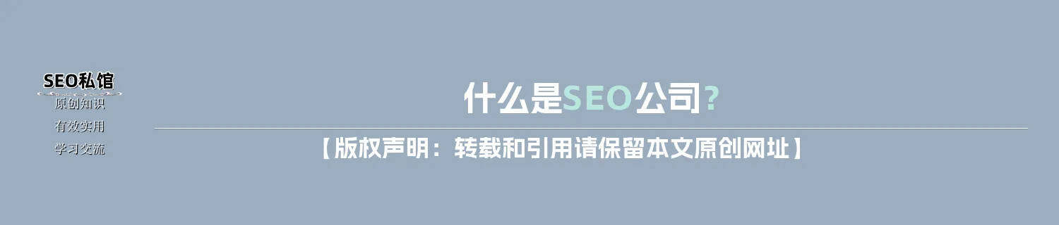什么是SEO公司？