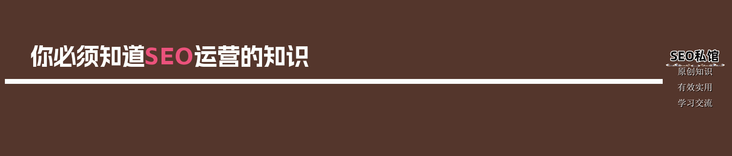 你必须知道SEO运营的知识