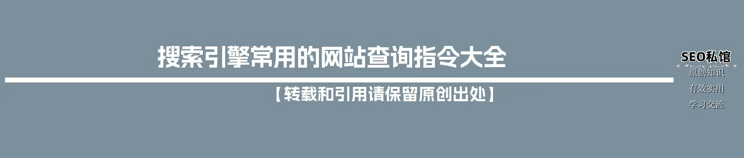 搜索引擎常用的网站查询指令大全 搜索引擎常用的网站查询指令大全