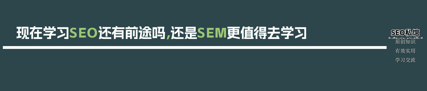 现在学习SEO还有前途吗，还是SEM更值得去学习