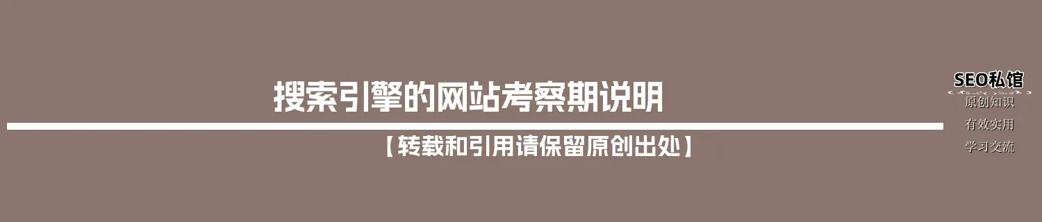 搜索引擎的网站考察期说明