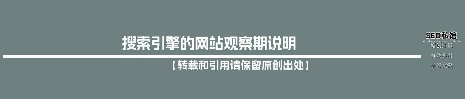 搜索引擎的网站观察期说明
