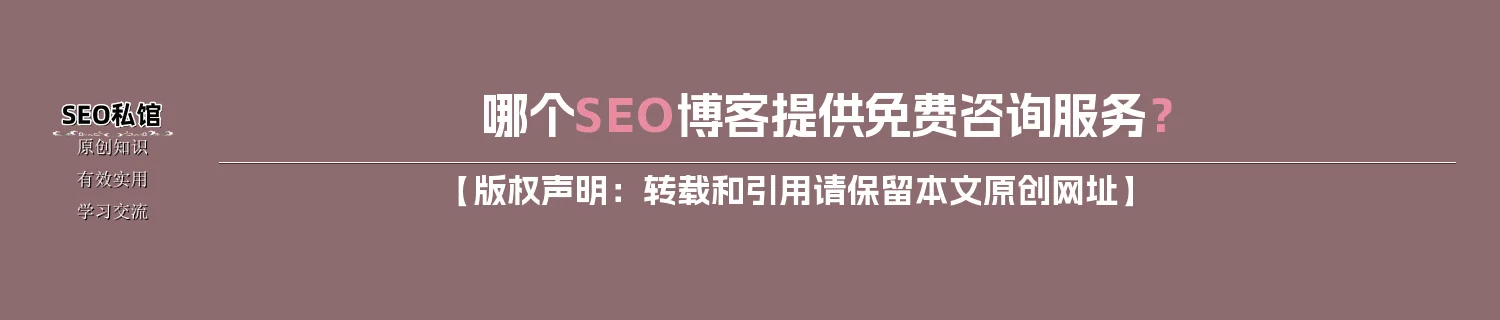 哪个SEO博客提供免费咨询服务？