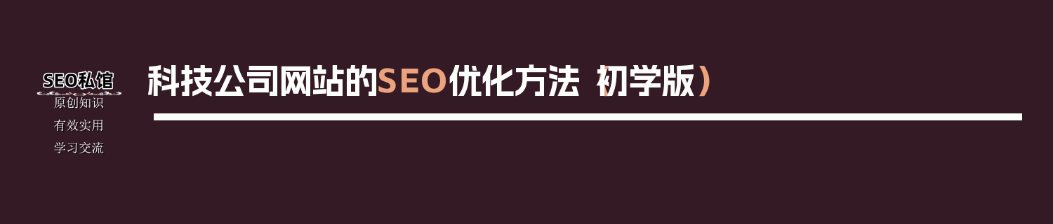 科技公司网站的SEO优化方法（初学版）
