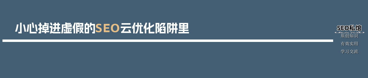  小心掉进虚假的SEO云优化陷阱里