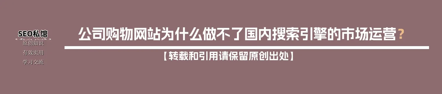 公司购物网站为什么做不了国内搜索引擎的市场运营？