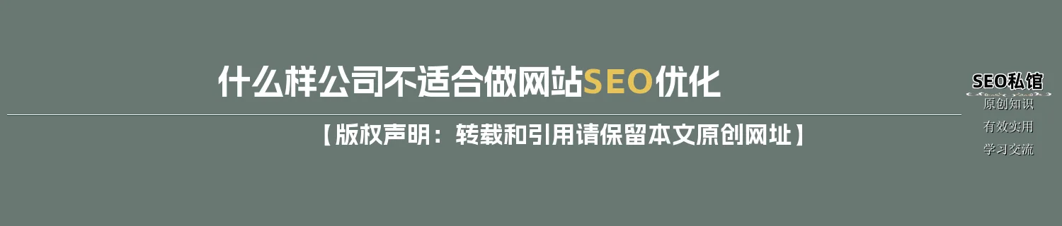 什么样公司不适合做网站SEO优化