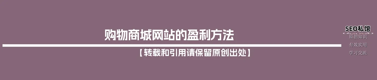 购物商城网站的盈利方法