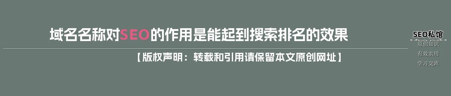 域名名称对SEO的作用是能起到搜索排名的效果