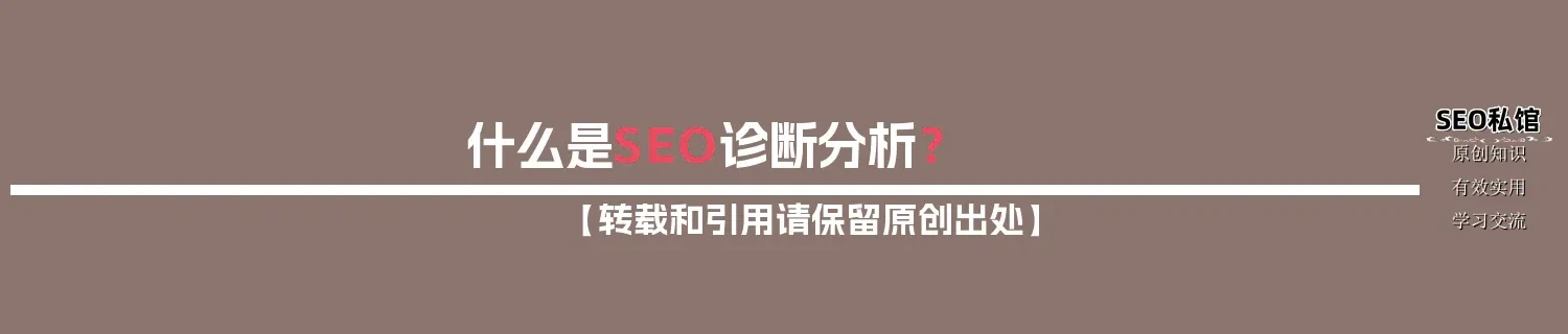 什么是SEO诊断分析？