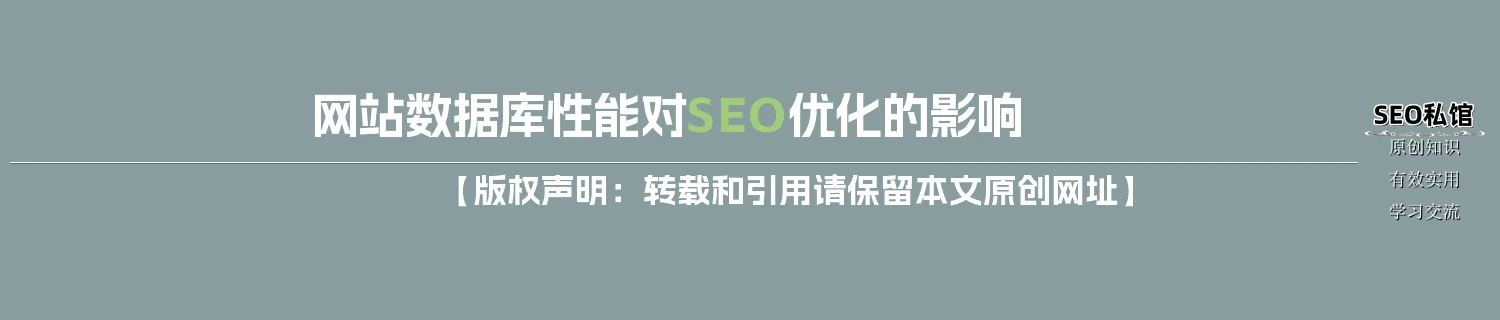 网站数据库性能对SEO优化的影响 网站数据库性能对SEO优化的影响