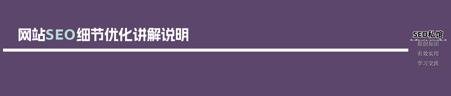 网站SEO细节优化讲解说明