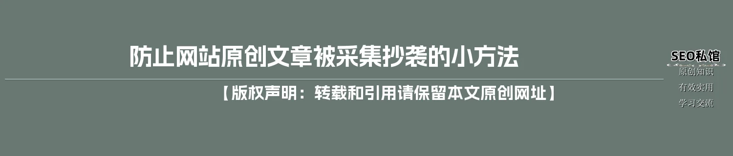 防止网站原创文章被采集抄袭的小方法