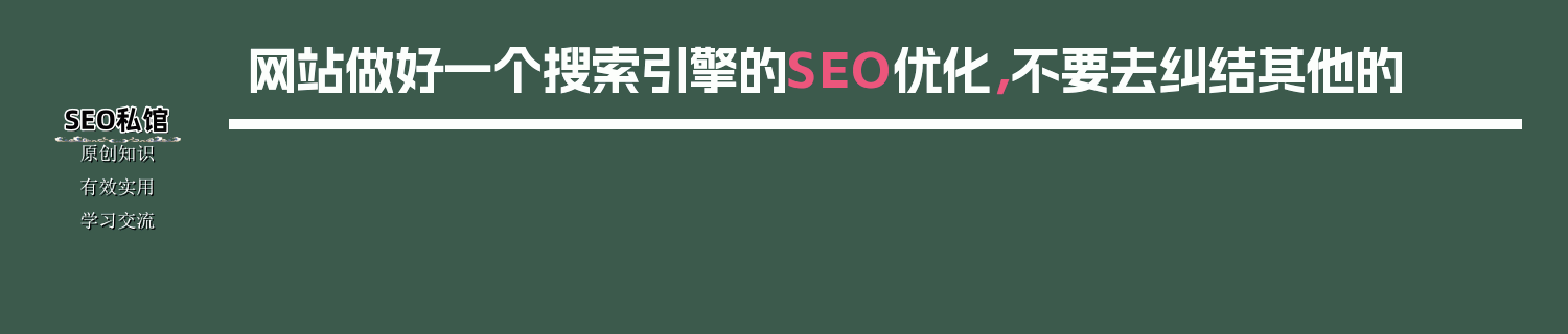 网站做好一个搜索引擎的SEO优化，不要去纠结其他的