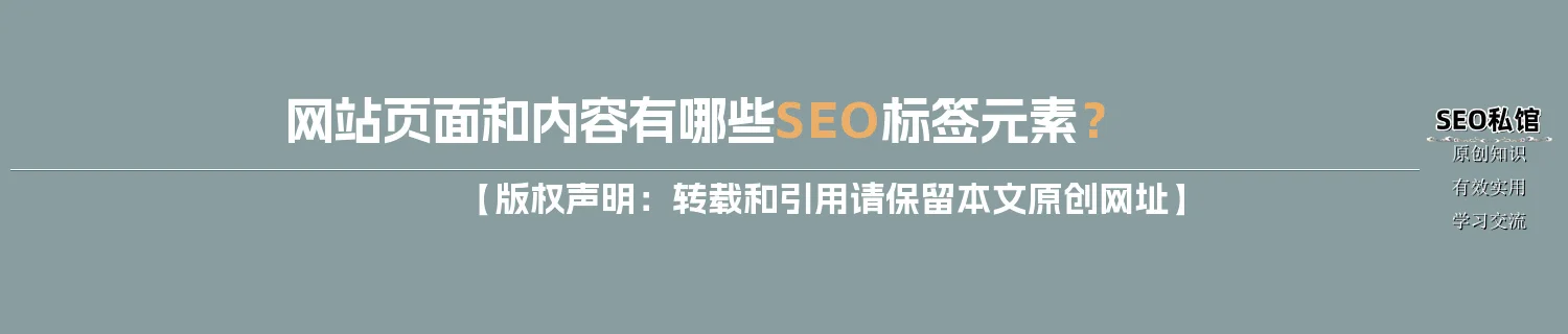 网站页面和内容有哪些SEO标签元素？
