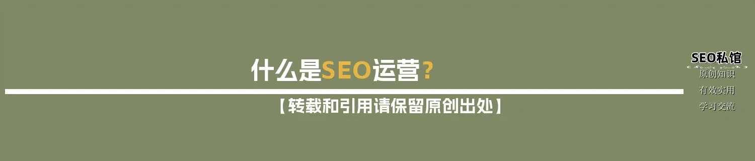 什么是SEO运营? 什么是SEO运营?
