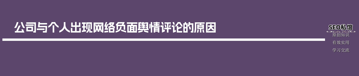 公司与个人出现网络负面舆情评论的原因