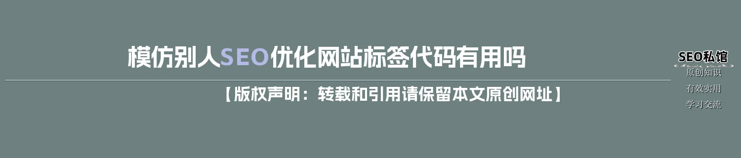 模仿别人SEO优化网站标签代码有用吗
